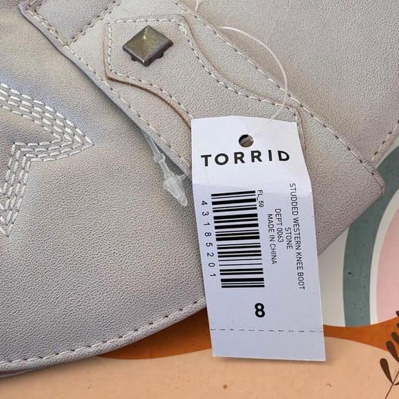 BNWT torrid boho western cowgirl “studded western knee boot” sz 8ww (extra wide) - Picture 7 of 7